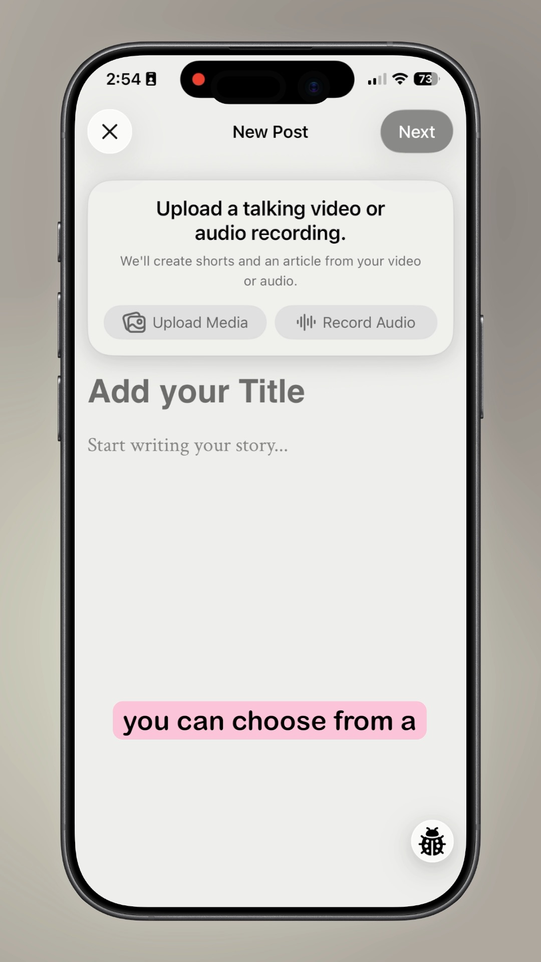 Subwave for iOS: How to Create and Publish a New Post
